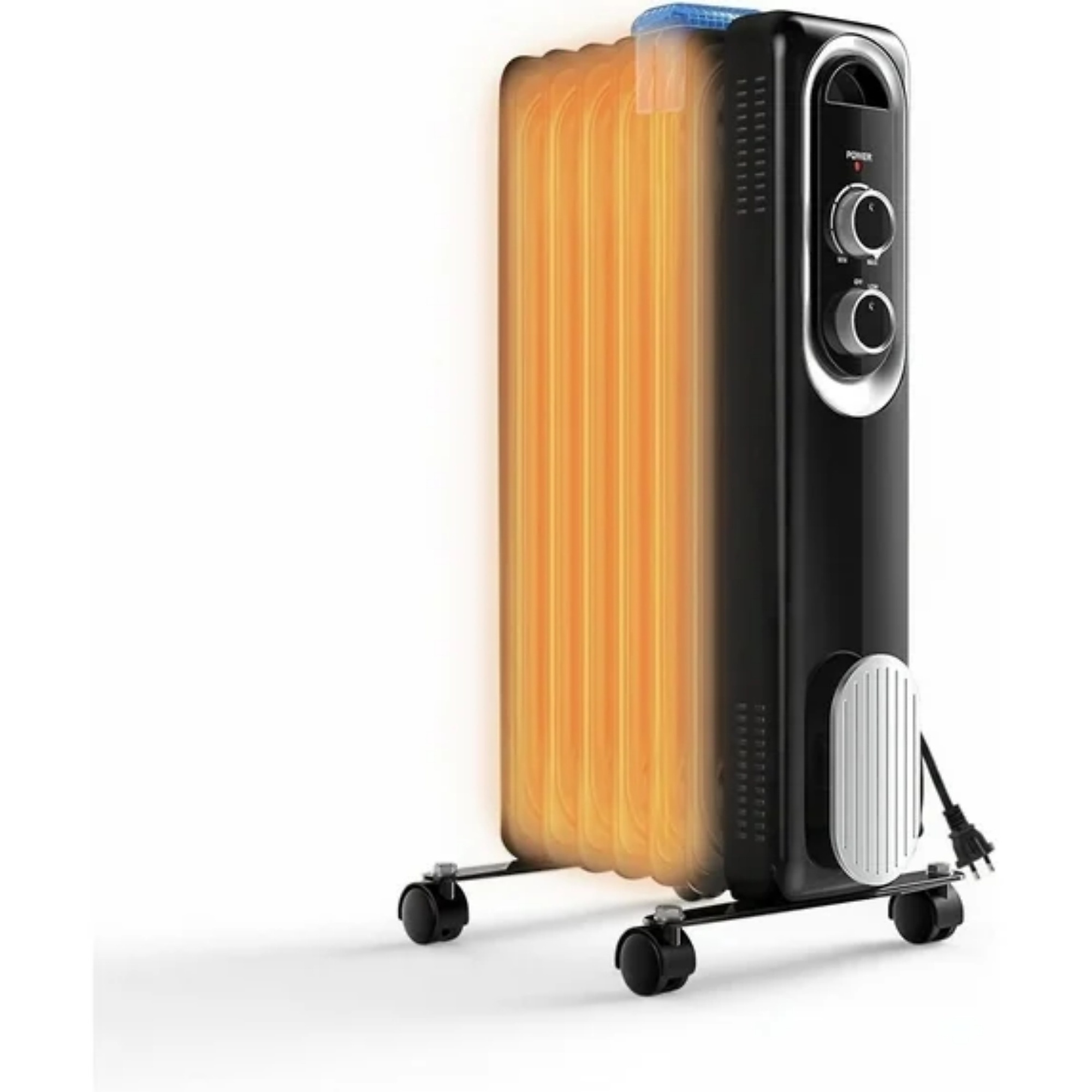 EdenDirect 1500W Oil Filled Radiator Heater for Indoor Use Quiet Operation, White | 3 Heat Settings Overheat & Tip-Over Protection